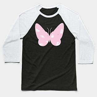 Pink Butterfly Pattern Baseball T-Shirt
